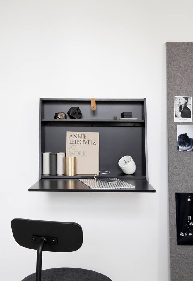 wall desk by norm architects brass details