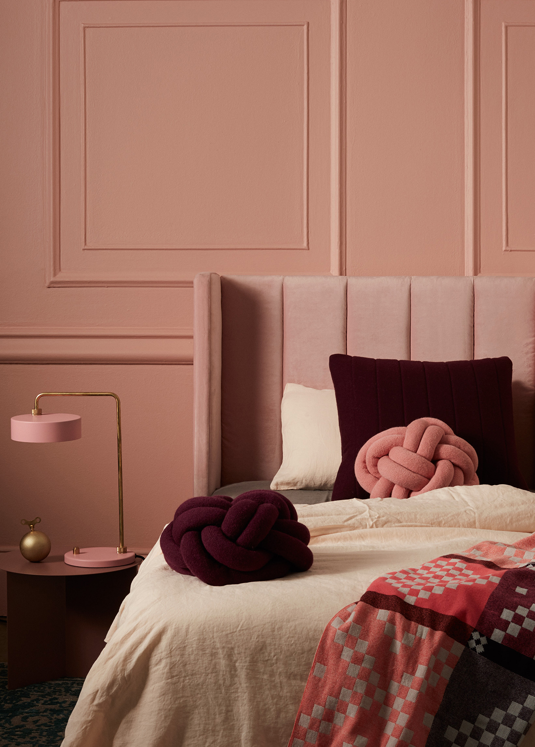 Incy-Interiors-dusty-pink-velvet-bedhead-luxurious-bedroom