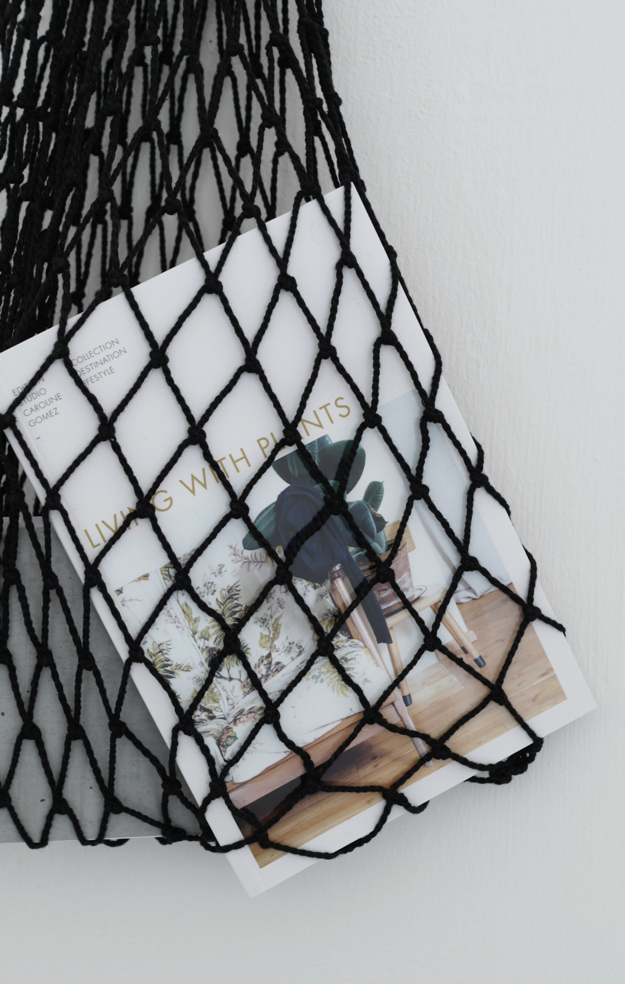 black eco mesh bag - handmade off the grid tactile activity