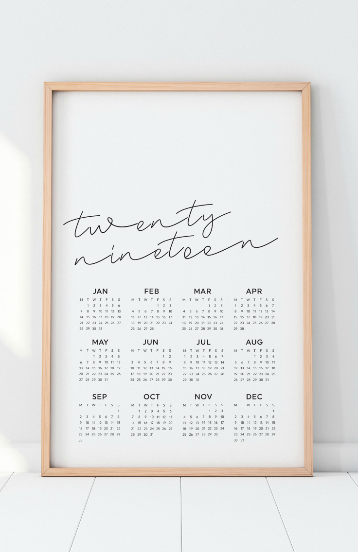 Kick start 2019 with a new printable calendar
