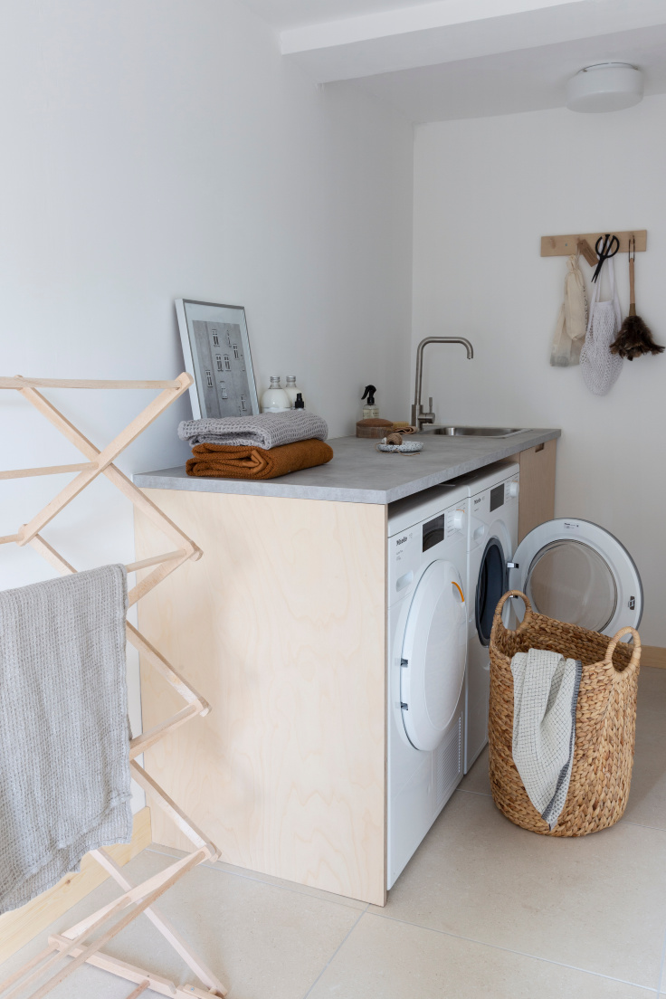 Utility renovation with a warm minimal Scandi look