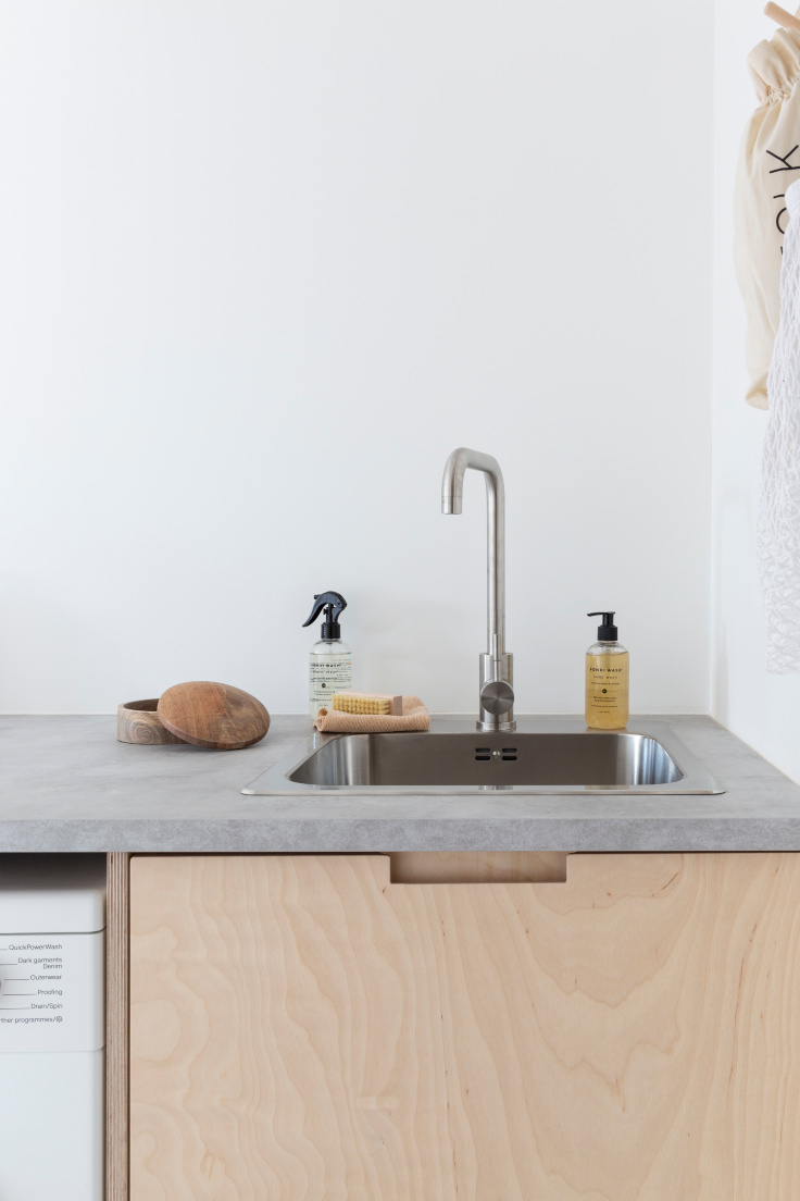 Utility renovation with a warm minimal Scandi look
