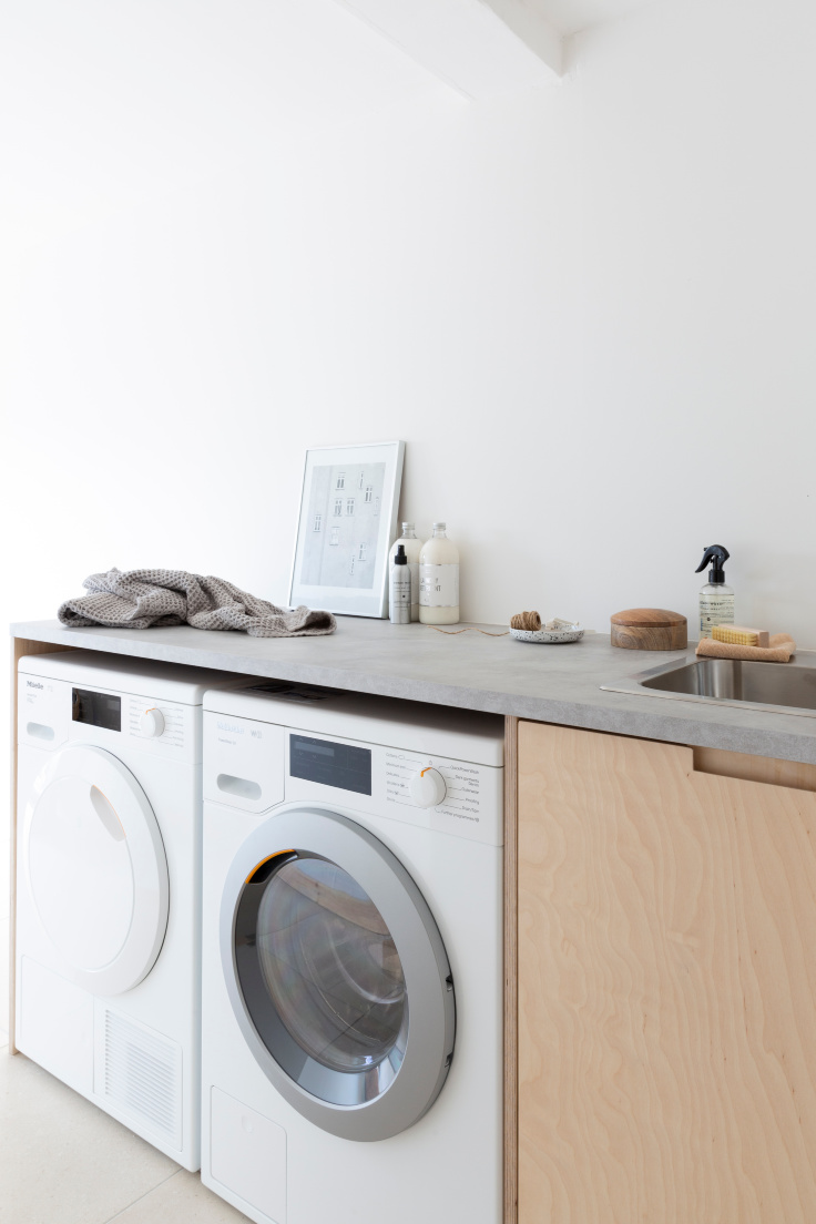 Utility renovation with a warm minimal Scandi look