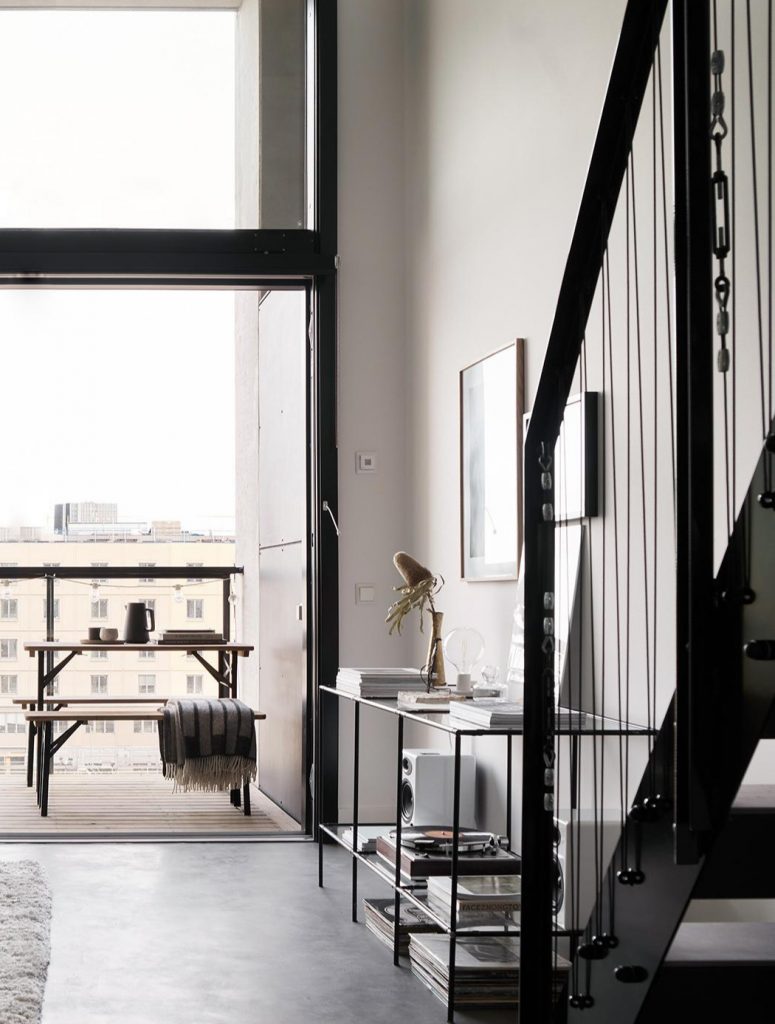 Stockholm apartment with double height living space