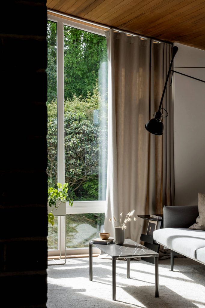 Scandinavian style living room in beige tones