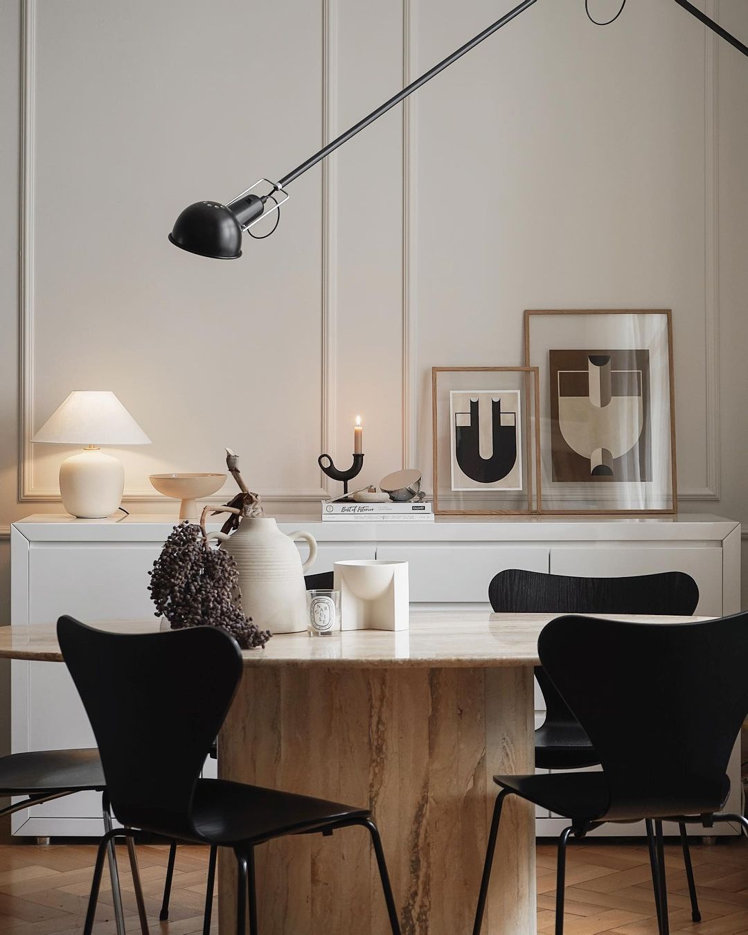 Nordic Dining Room with Studio Paradissi art 