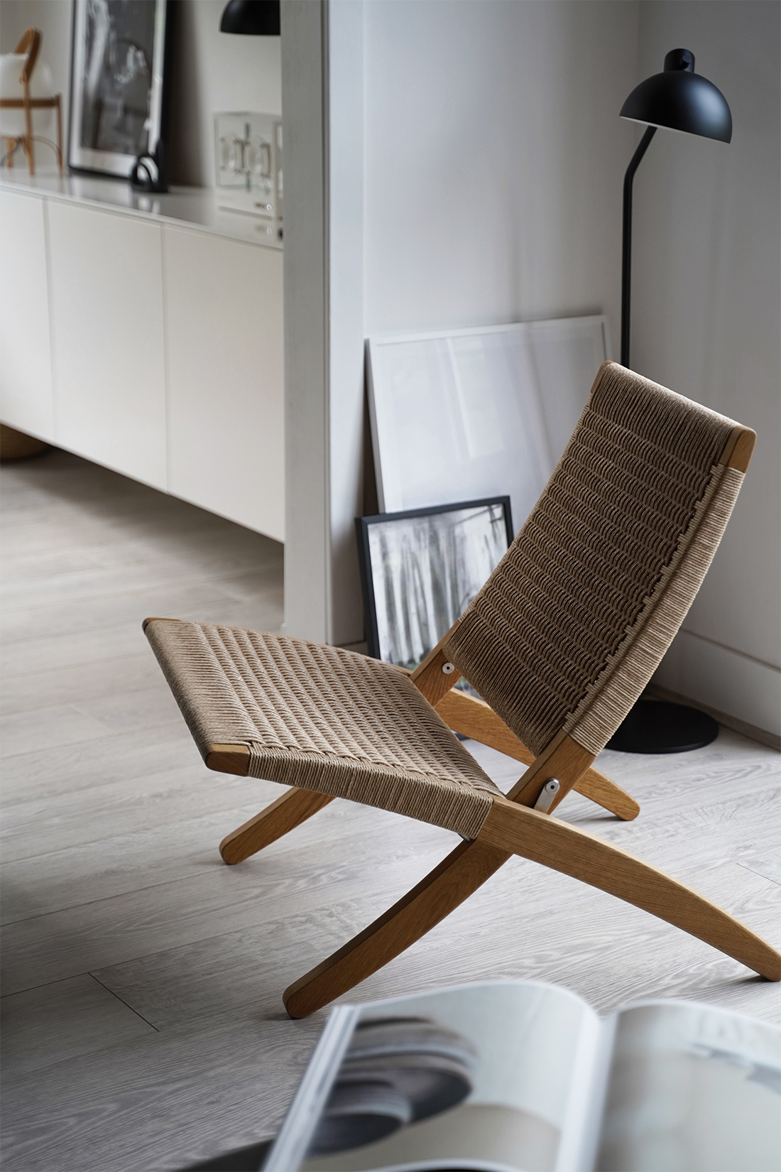 Woven Cuba Chair in a minimal Nordic living room