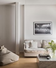 Light living room in beige tones